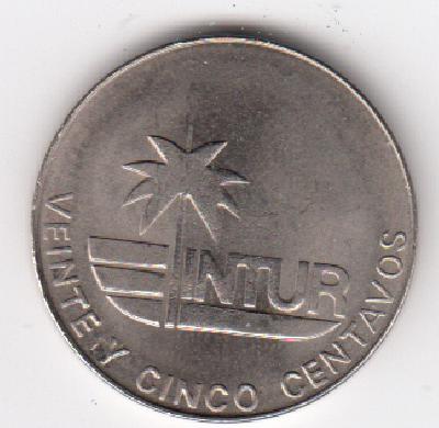 Beschrijving: 25 Centavos  INTUR  FLOWER  PALM